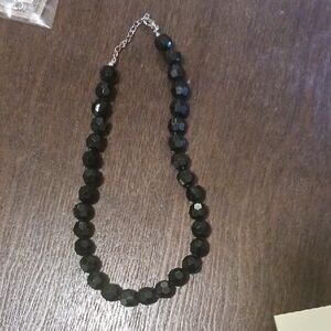 Source Unknown Black Faceted Necklace